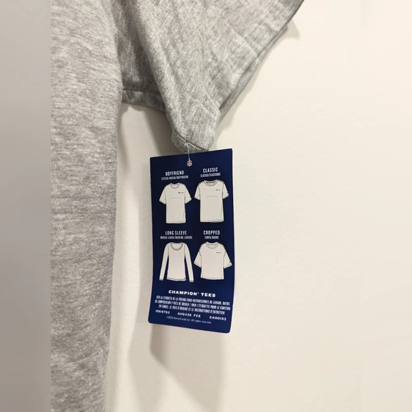 Champion Gray Graphic Crop Top Casual Streetwear Size Small - Picture 4 of 5